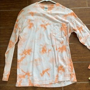 Orange and white tie dye long sleeve from pink